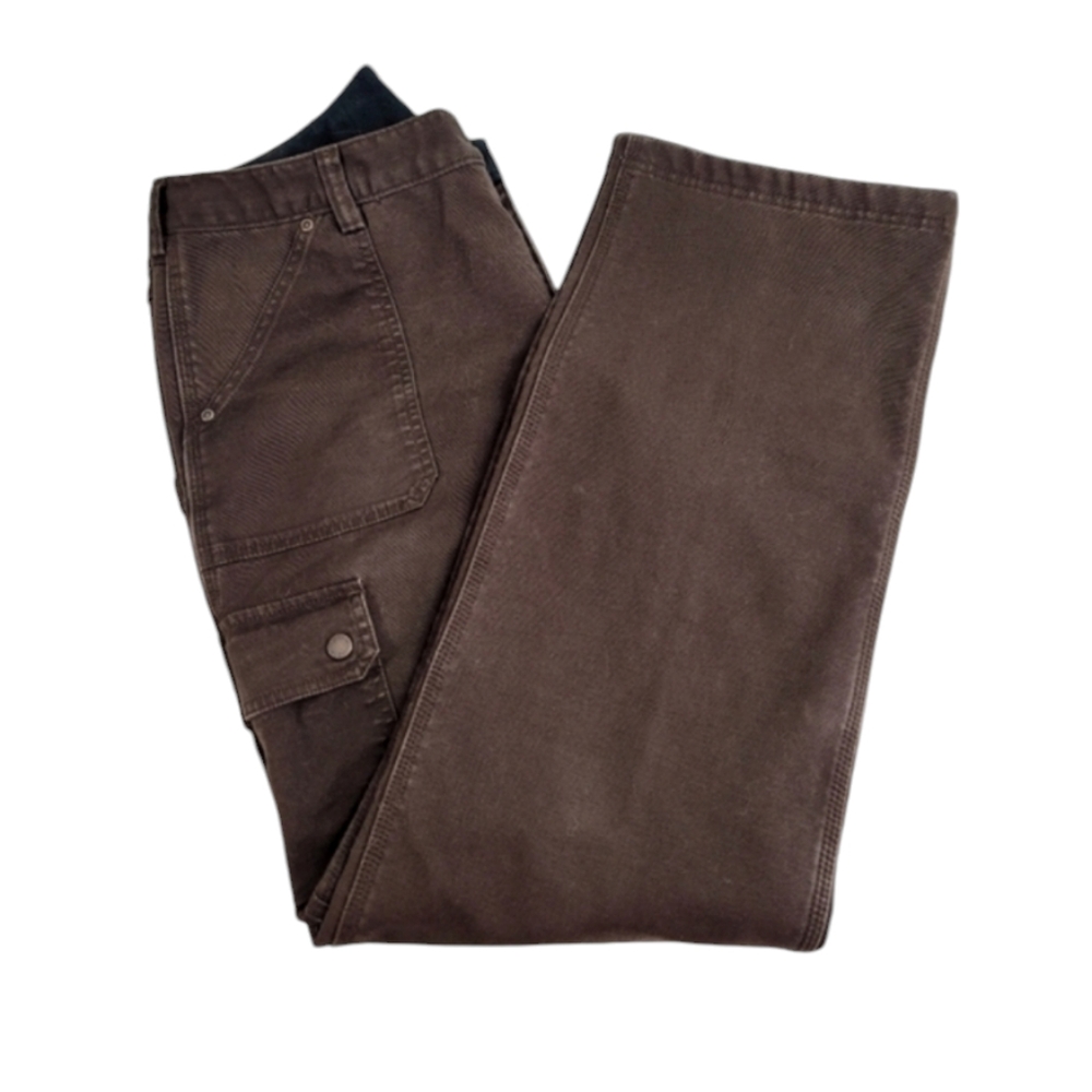 Duluth Trading Co. Womens Dark Brown Fleece Lined Cargo Pants 16x33